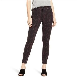 𝅺paige Hoxton High Waist Snakeskin Skinny Jeans